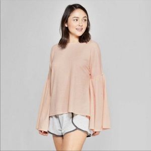 Xhilaration Size X-Small Pink Bell Sleeves Sleepwear Pajama Shirt